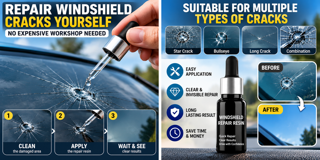 Car Windshield Crack Repair Resin Kit (PACK OF 2)