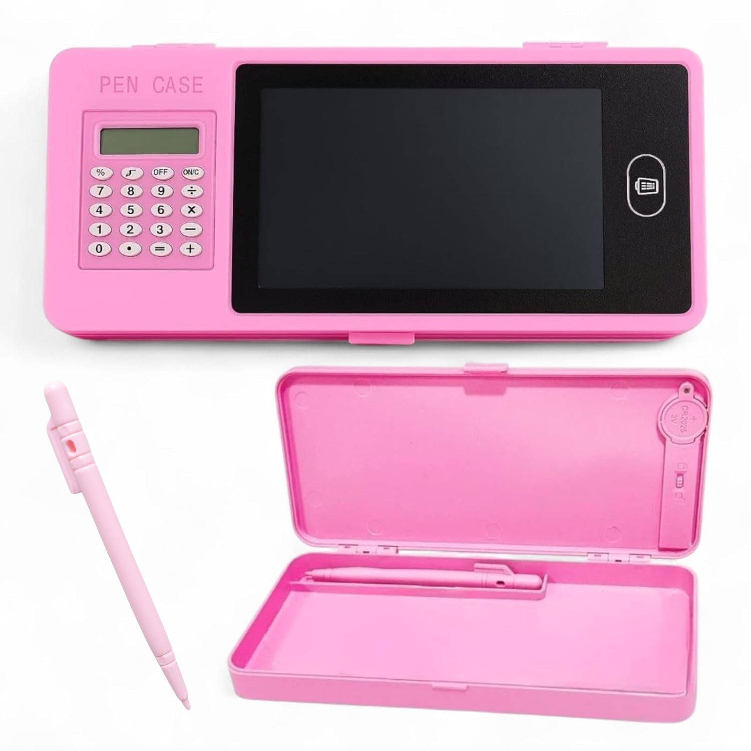 Lcd Writing Tablet Pencil Case With Calculator 1 Pc