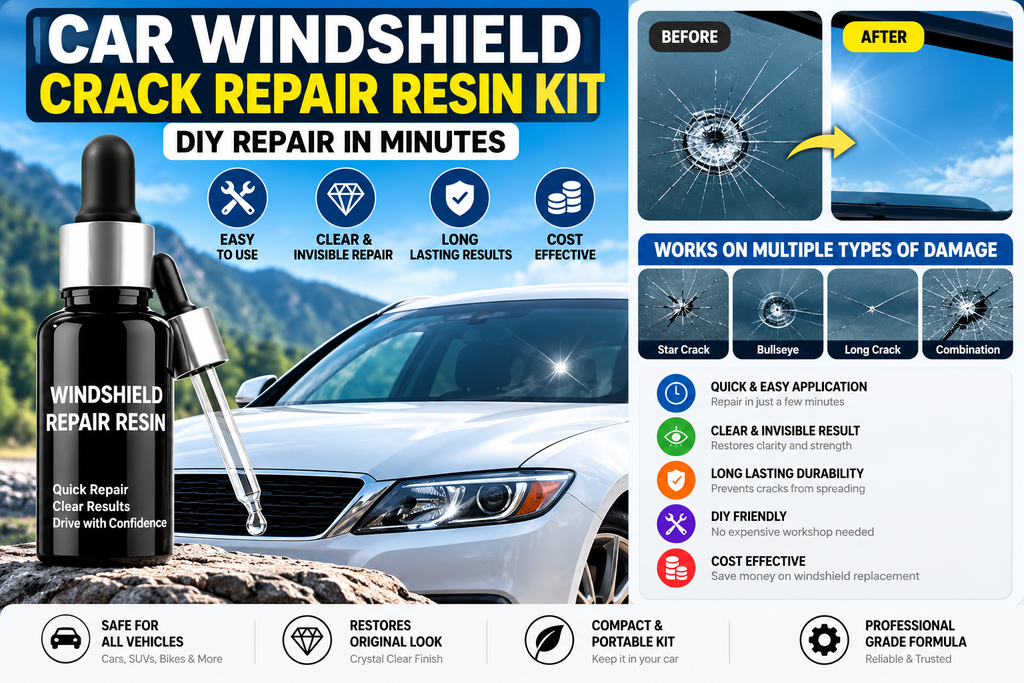 Car Windshield Crack Repair Resin Kit (PACK OF 2)