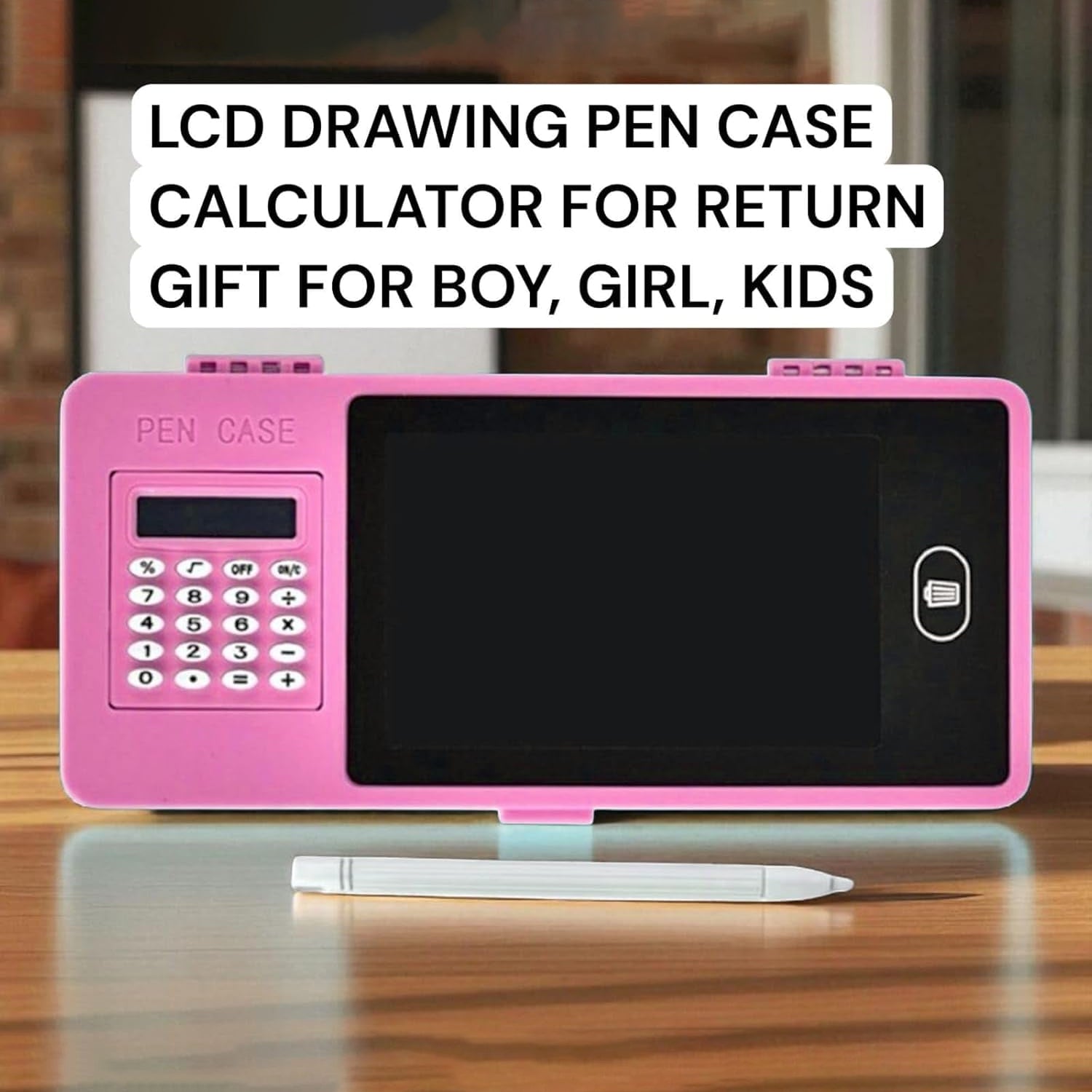 Lcd Writing Tablet Pencil Case With Calculator 1 Pc