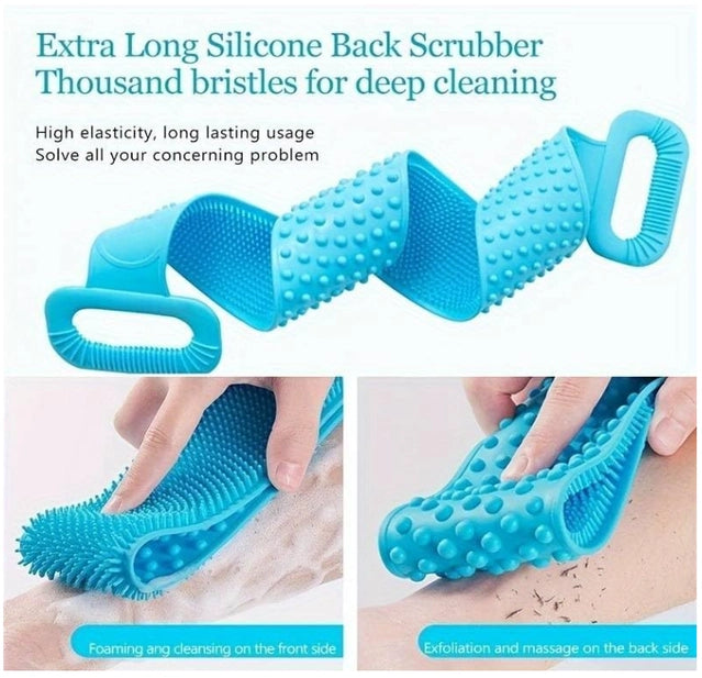 Silicone Bath Scrubber – Double Sided Body & Back Cleaner