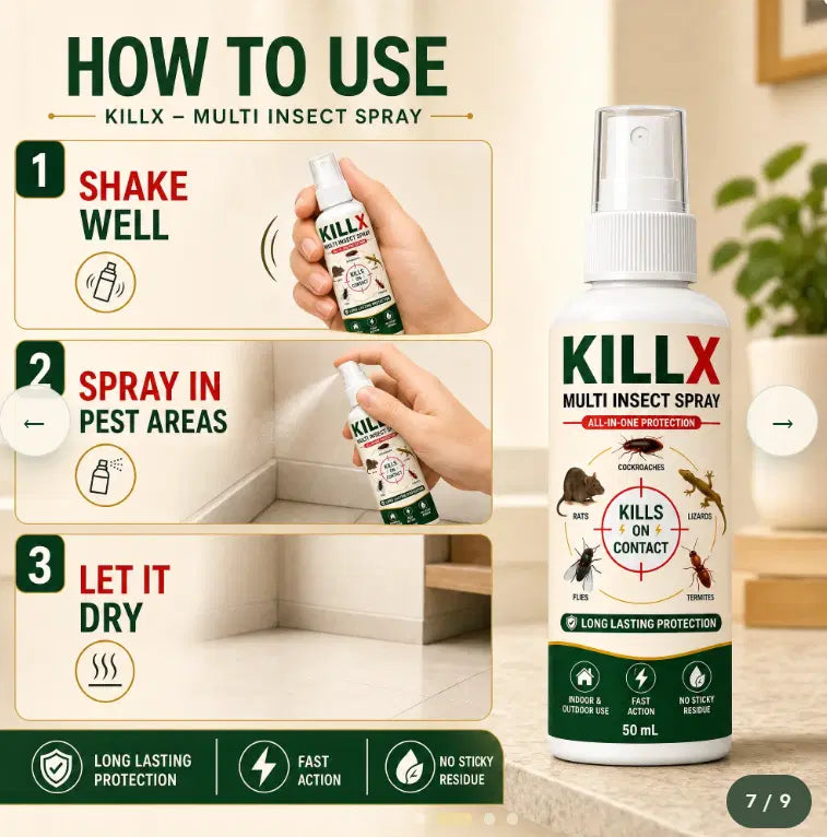 KillX Multi-Insect Spray | Buy 1 Get 2 Free